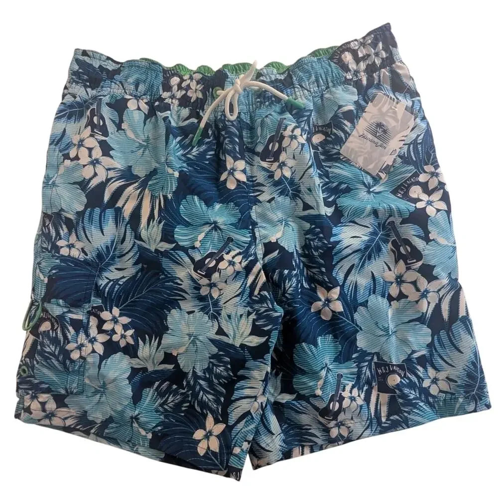 Havana Jim Men's Size Medium Tropical Mesh-Lined Swim Trunks Shorts 4 Pocket NWT